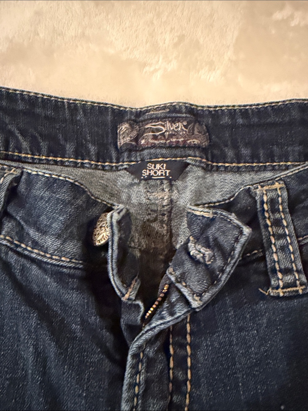 Silver Jeans Dark Blue Suki Short Denim Shorts